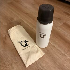 Ceres Chill White Insulated Bottle with Black Lid